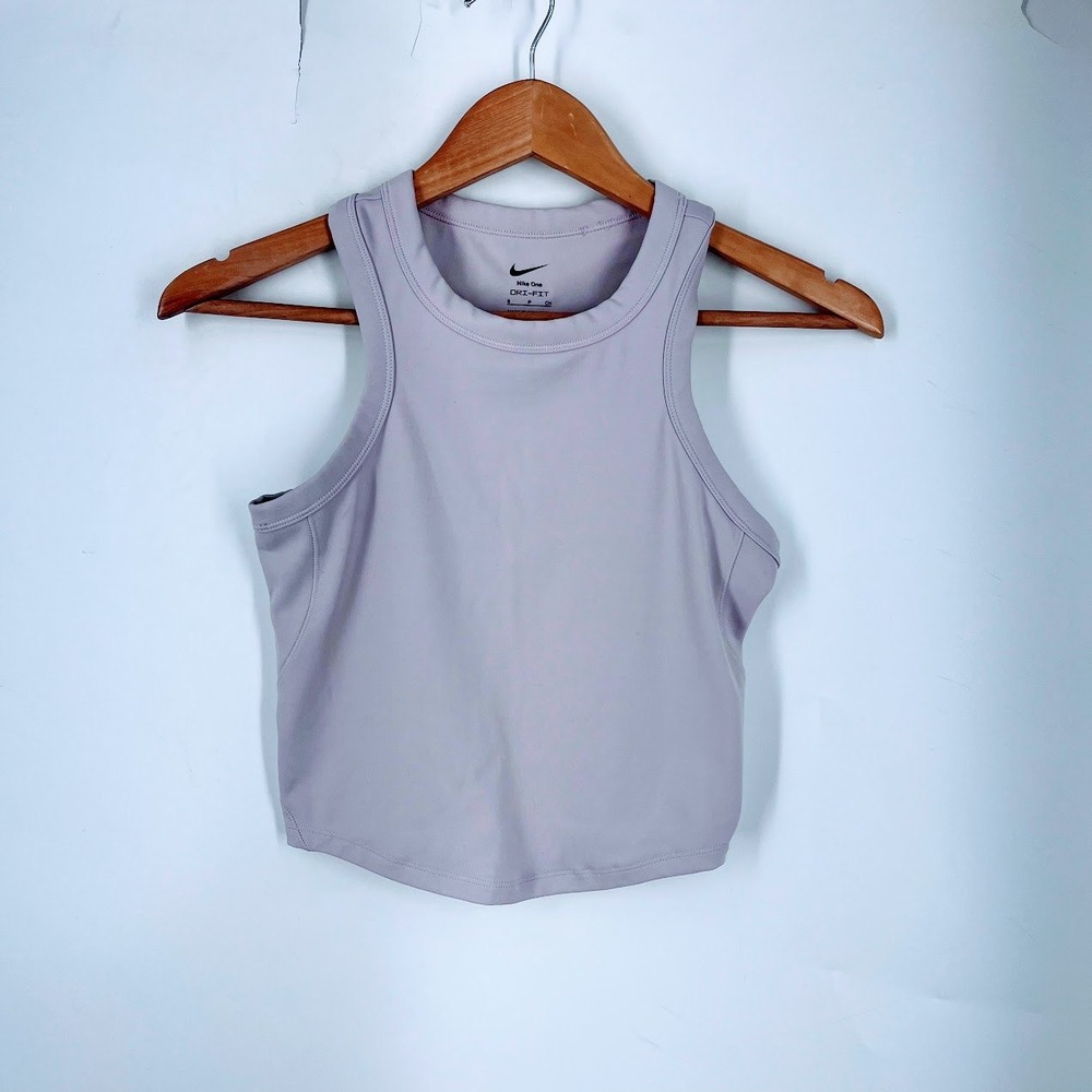Nike One Dri-FIT Women Tank Top Light Violet Racerback Crop FN2806-019 Small